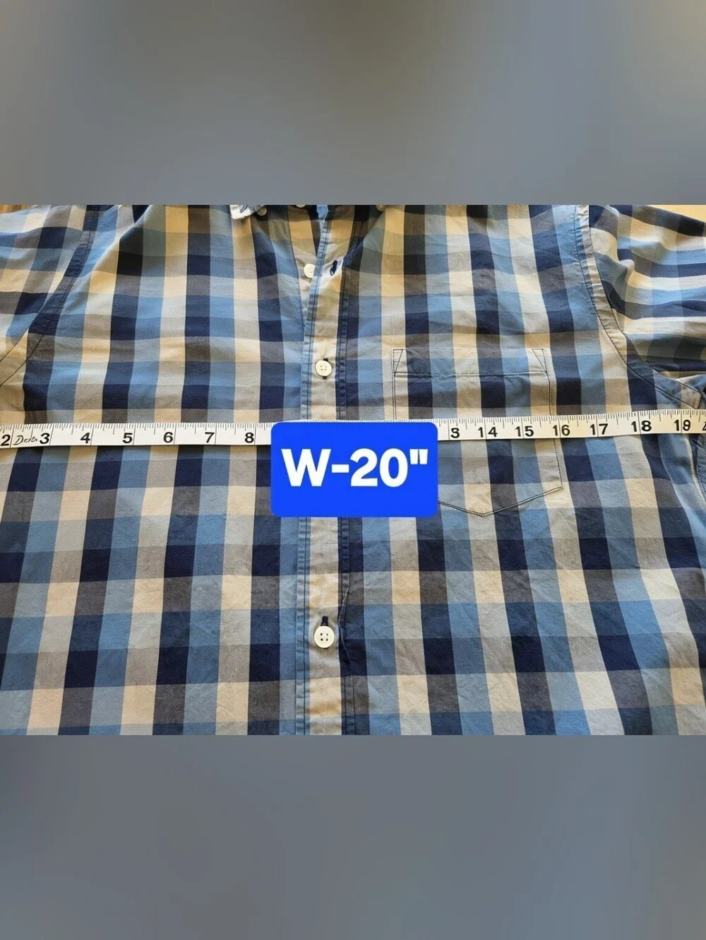 J. Crew Blue and White Check Cotton Button-Down Shirt
